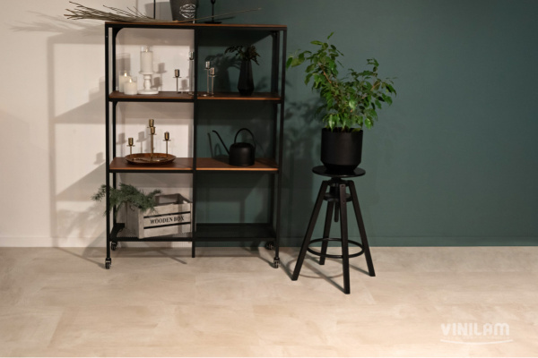 Кварцвиниловая плитка CERAMO VINILAM XXL STONE GLUE Бетон Белый 71615